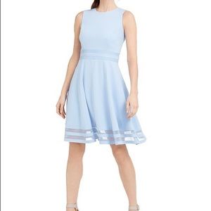 Calvin Klein  Illusion-Trim Fit & Flare Dress